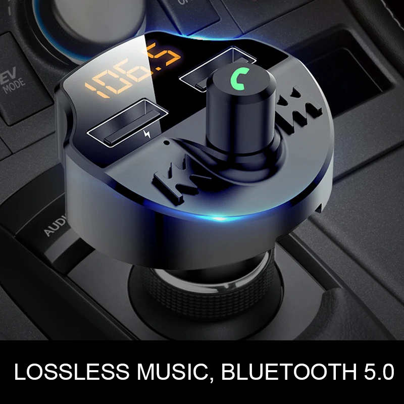 Fm-передатчик Aux модулятор Bluetooth громкой связи автомобильный комплект автомобильный аудио mp3-плеер с 3.1A Быстрая зарядка двойной зарядное устройство USB в автомобиле