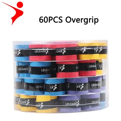 60pcs 60 шт противоскользящая обмотка для теннисных ракеток Сквош ракетка дышащая Спортивная обувь со ручка ракетки для бадминтона Обёрточная бумага тонкие ленты тяги по заказу - Цвет: 60pcs