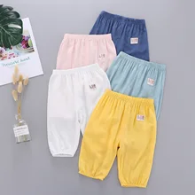 Летние тонкие крутые противомоскитные штаны для новорожденных, дышащие тонкие брюки для мальчиков и девочек, Хлопковые Штаны