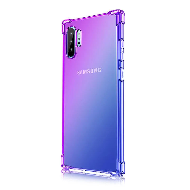 Противоударный чехол для телефона для samsung Galaxy A30 A40 A50 A60 A70 A80 A90 A6 A8 плюс A9 градиентной радужной расцветки Подушка Мягкие Чехлы из ТПУ