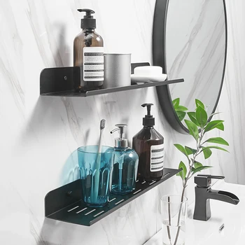 

Bathroom Shelf Wall-Mounted Stainless Steel Storage Rack Floating Shelves Multifunctional Storage Shelf Bath Holder Flat Rack