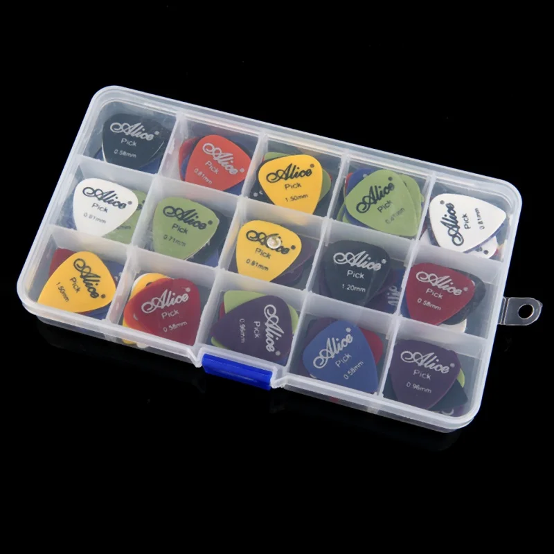 Дизайн 1 коробка медиаторы Классическая Народная акустическая гитарные аксессуары музыкальные инструменты, толщина 0,58-1,5 мм