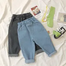 Cheeriokids19 Осенние новые продукты детская одежда детские универсальные джинсы в Корейском стиле детские осенние мягкие брюки