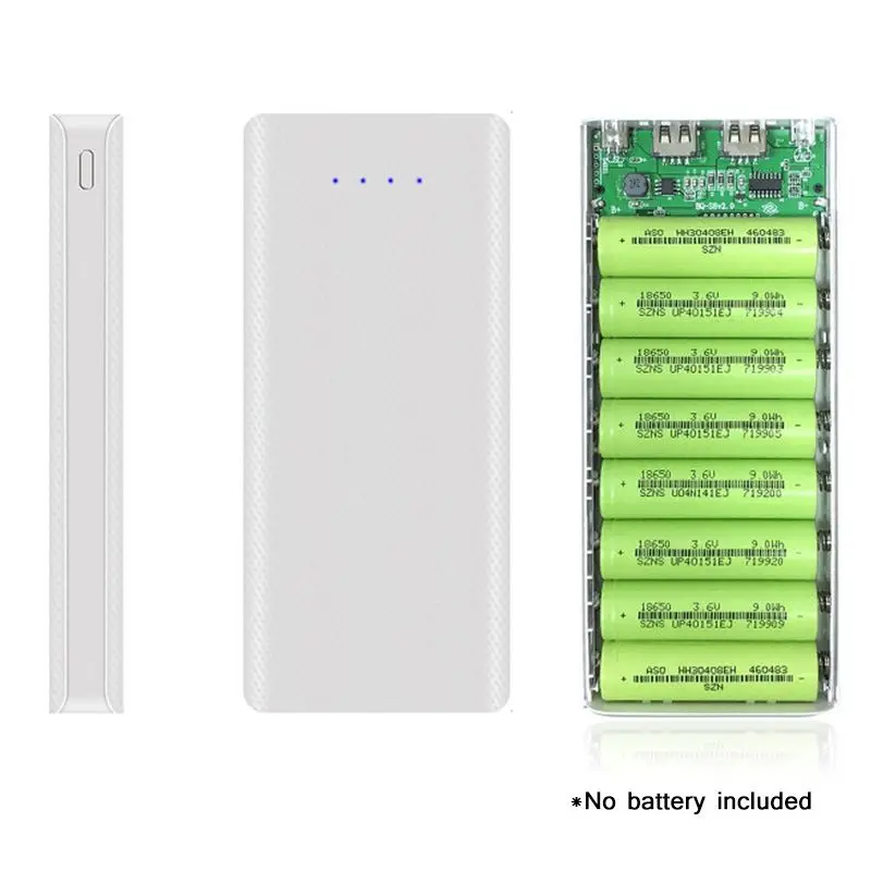 8x18650, самодельная коробка для зарядного устройства, внешний аккумулятор, держатель, чехол, двойной USB, 8*18650, корпус аккумулятора, для хранения, для организации