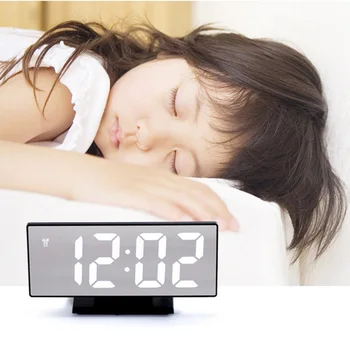 

Digital LED Alarm Clock Large Mirror Surface Alarm Clock with Snooze Function for Home, Bedroom, Office