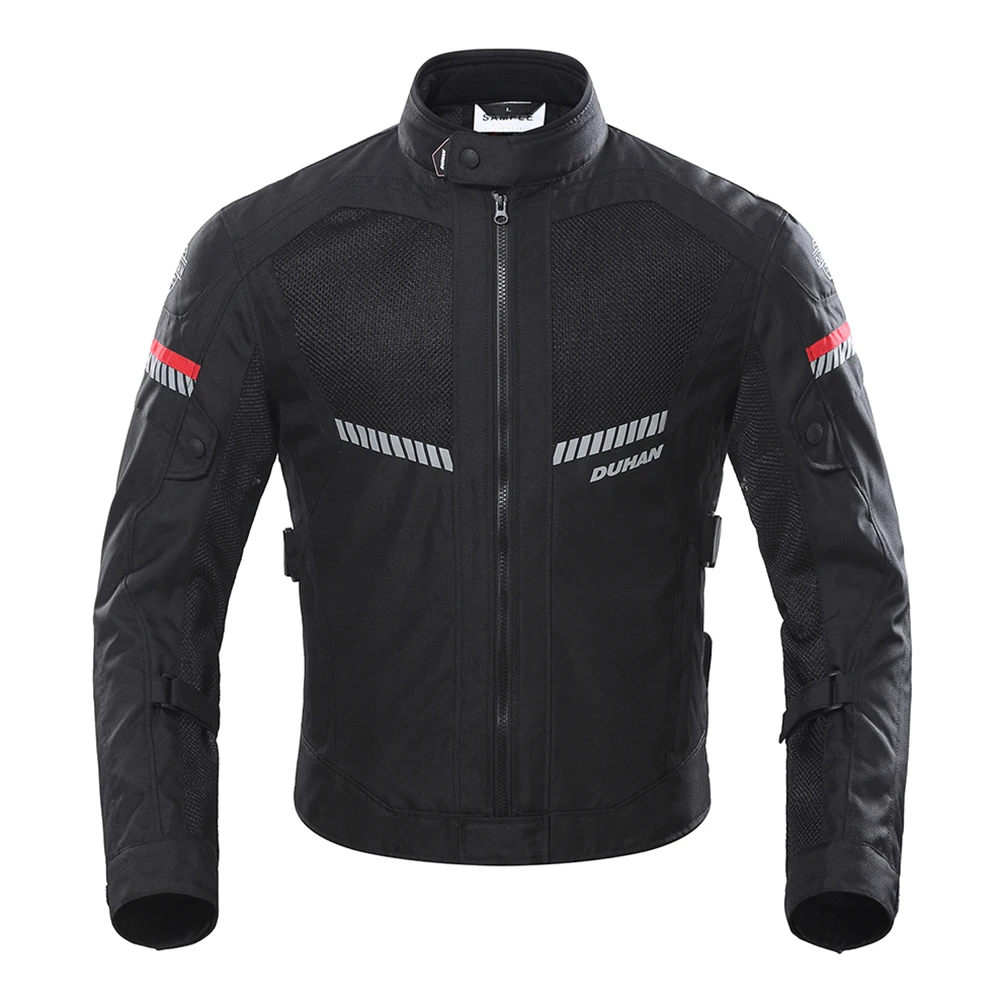 D-213 Black Jacket DUHAN мотоциклетная куртка Мужские брюки мото летний Защитный дышащий костюм сетка Гонки 5 шт. снаряжение куртки одежда мотоцикл Блузон - Цвет: D-213 Black Jacket