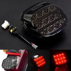 Premium 12V LED Motorcycle Tail Light with Smoke/Red Lens and License Plate Holder (Brake Tail Light B)