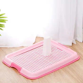 

Pet Dog Mesh Dog Toilet Pee Pad Double Layer Resin Pee Toilet Training Fence Tray with Column for Indoor Chihuahua Puppy Dogs