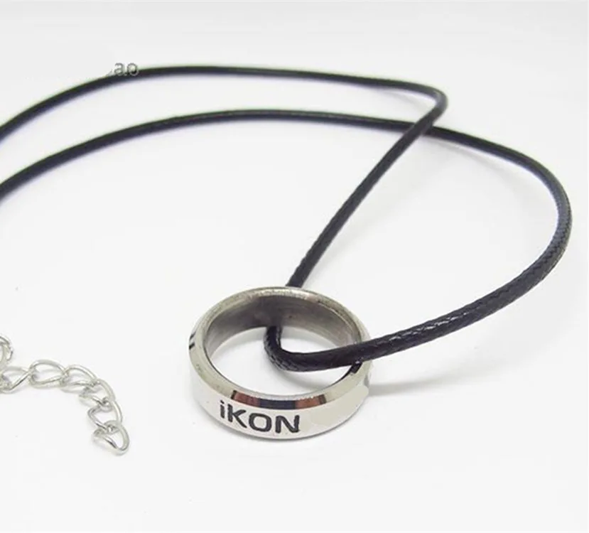 [MYKPOP] кольцо IKON с кожаной петлей модные аксессуары коллекция SA18072805|Игровые