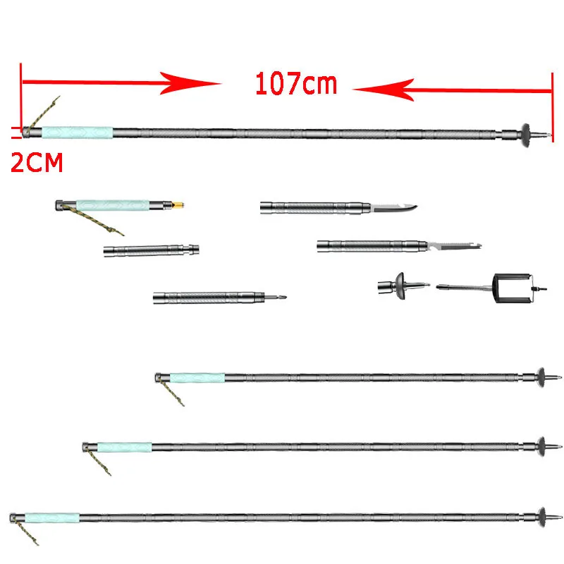Trekking Pole Alpenstock Hiking Walking Sticks Ultralight Trekking Folding Pole Multi Function Alpenstock for Walking Hiking