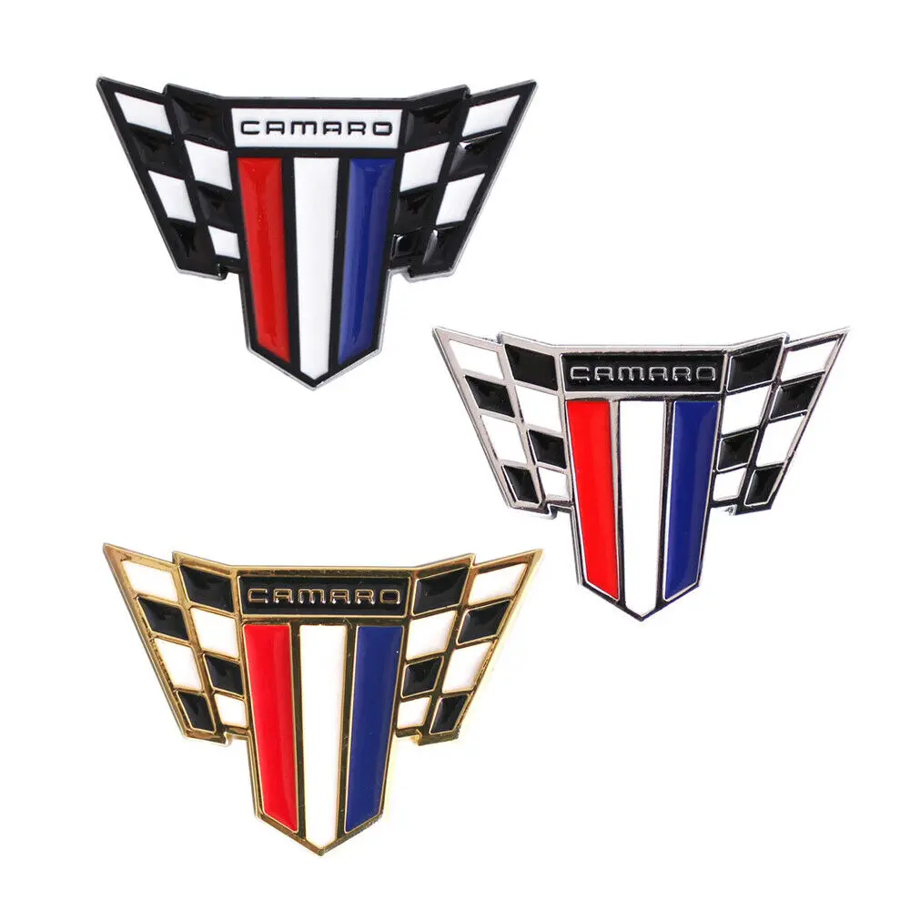 1x Camaro Flag Symbol Metal Alloy Car 