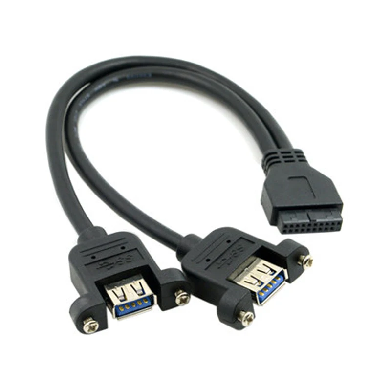25 см Женский 20 штыревый разъем до 2 USB3.0 удлинитель Кабель питания материнская плата внешнее преобразование USB3 адаптер линия для P7P55