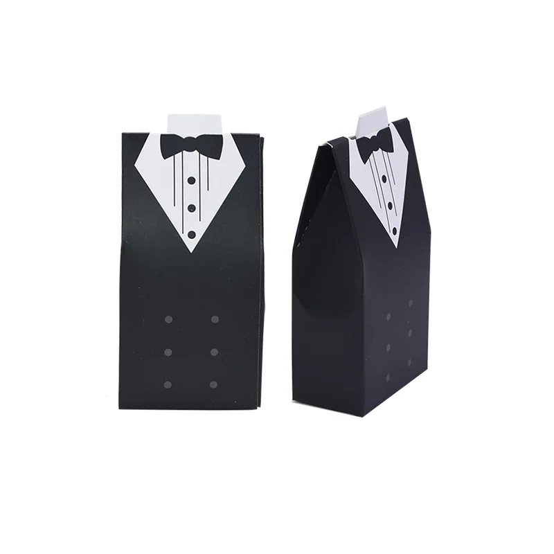 30pcs groom 3 10cm Bride Groom Boxes Paper Wedding Gift Box - Цвет: 30pcs groom 3