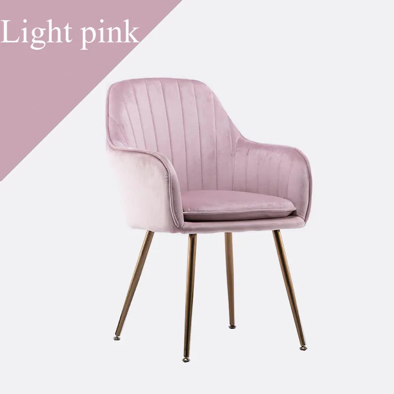 Скандинавский диван, современная мебель из искусственной кожи, кофейное кресло, китайская железная мебель, стул, простой ресторанный Повседневный стул для кафе - Цвет: Light pink
