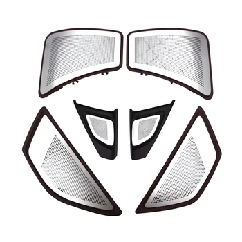 

6 pcs car horn cover for BMW F10 F11 5 series high quality front rear door tweeter lid brown suit audio speaker Left rudder