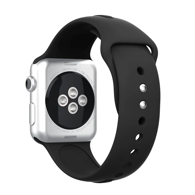 Yayuu 2 шт. спортивный силиконовый ремешок для apple watch серии 1/2/3/4 38/42 мм, ремешок для часов, умные часы сменный ремешок на запястье браслет