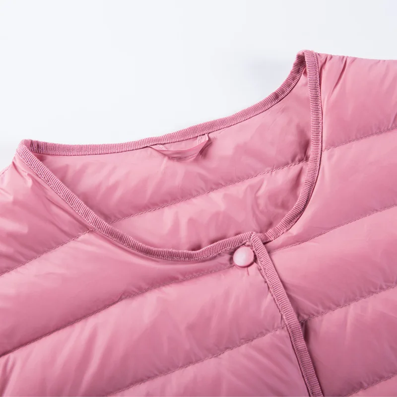 Womens Autumn Winter Jackets Warm Duck Down Ultra-thin Light Style Ladies Bomber OL Coats Fashion O-neck Female Slim Jacket