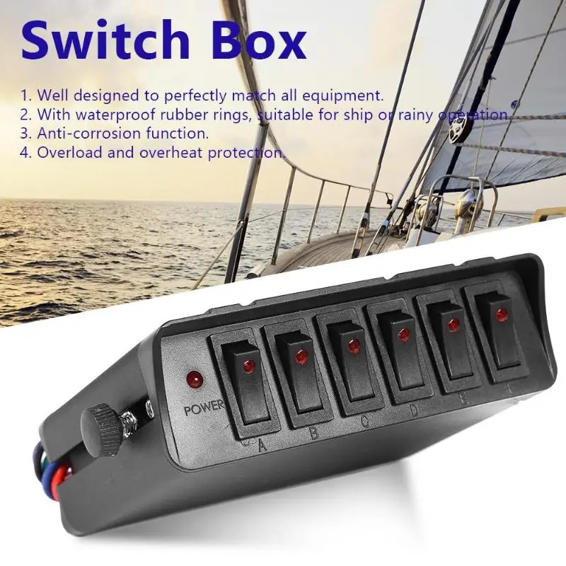 30A Rocker Switch Box Аварийная Строб-лампа 6 банд контроллер панель автомобиля судовое оборудование с водонепроницаемым резиновым кольцом