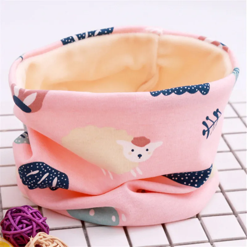 sheep pink scarf Осень Зима Теплый Детский плюшевый шарф кольцо треугольной формы Воротник с шариком ветрозащитный детский шейный платок - Цвет: sheep pink scarf