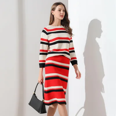 

Maternity Autumn High Collar Bottom Dress Two-piece Suit Maternity Skirt Fashion Bottoming Dress Split Set Pregnancy Clothes