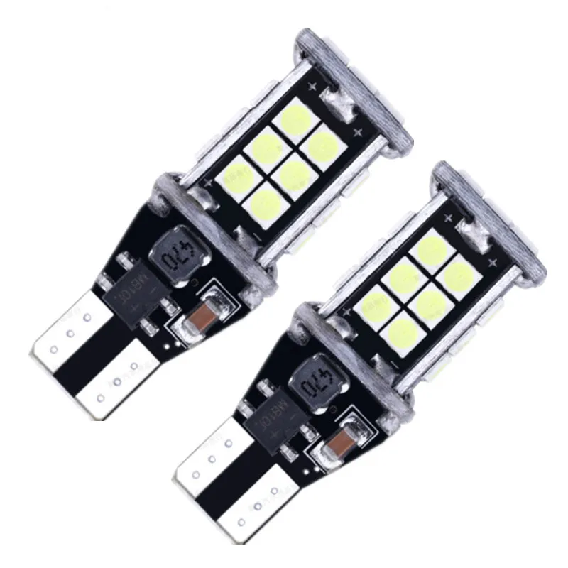 2 шт. W16W T15 светодиодные Белые автомобильные задние фары 24SMD декодирующие лампы 12 В