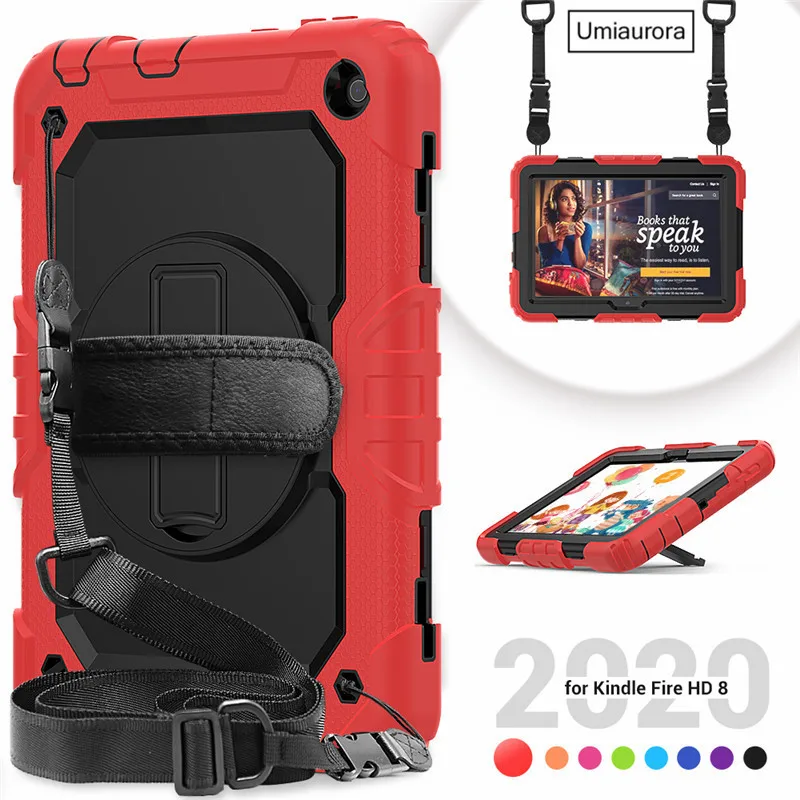 Tablet-Hülle für Kindle Fire 8 10 HD8 HD10 Plus 2020 2021, robuste, stoßfeste Silikonhülle für Kinder für HD 7 2017_voghion.com