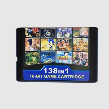 

138 in 1 Game Cartridge With Fighter(16 Roles) Street Of Rage1/2/3 Golden Axe1/3 for SEGA GENESIS MegaDrive for PAL and NTSC
