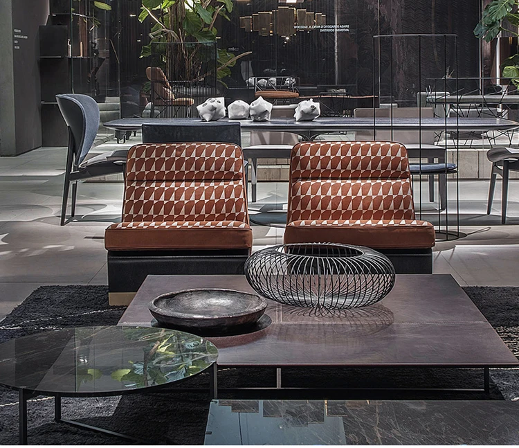 Light Luxury Single Sofa Chair Design Creative Geometric Minimalist Lounge Chairs Hotel Villa Sample Room Relaxing Lounger