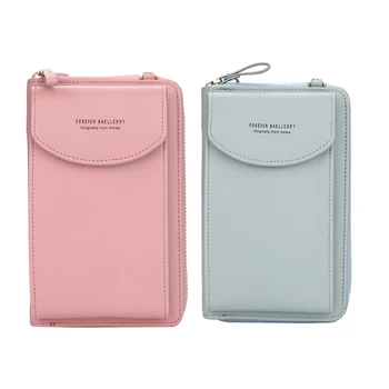 

Baellerry 2 Pcs Women Wallet Brand Cell Phone Wallet Wallet Handbag Purse Clutch Messenger Shoulder Straps Bag , Light Blue & De