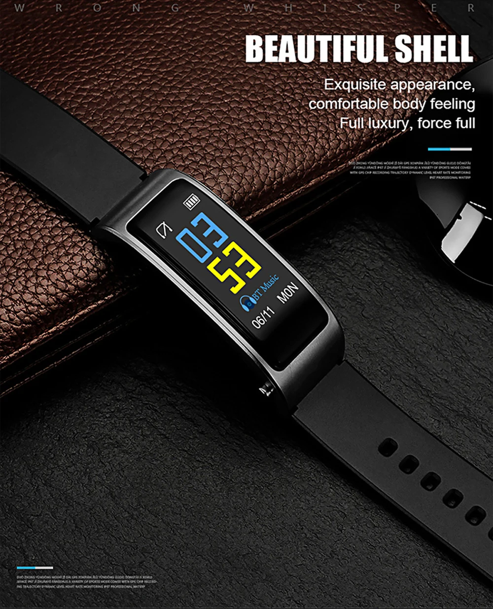 Y3 Plus Band Smart Watch Wireless Bluetooth Earphone Health Tracker Pedometer Fitness Bracelet Wristband Headset For Android iOS