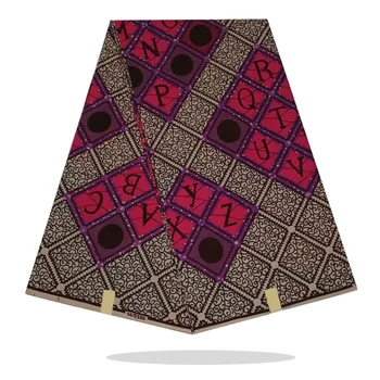 

Veritable Soft Breathable Dress Material For Sewing 100%Cotton Fabric Real African Wax Block Prints Fabric 6 Yards HL14-96