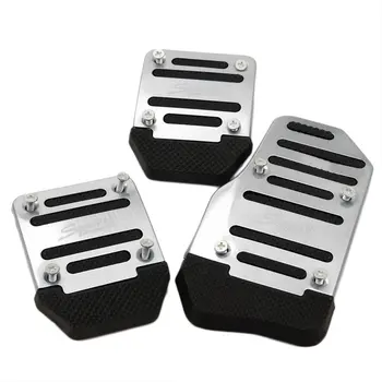 

3pcs Car Vehicle Non-slip Alloy Pad Pedal Aluminium Foot Treadle Cover reduce foot fatigue safe for driving