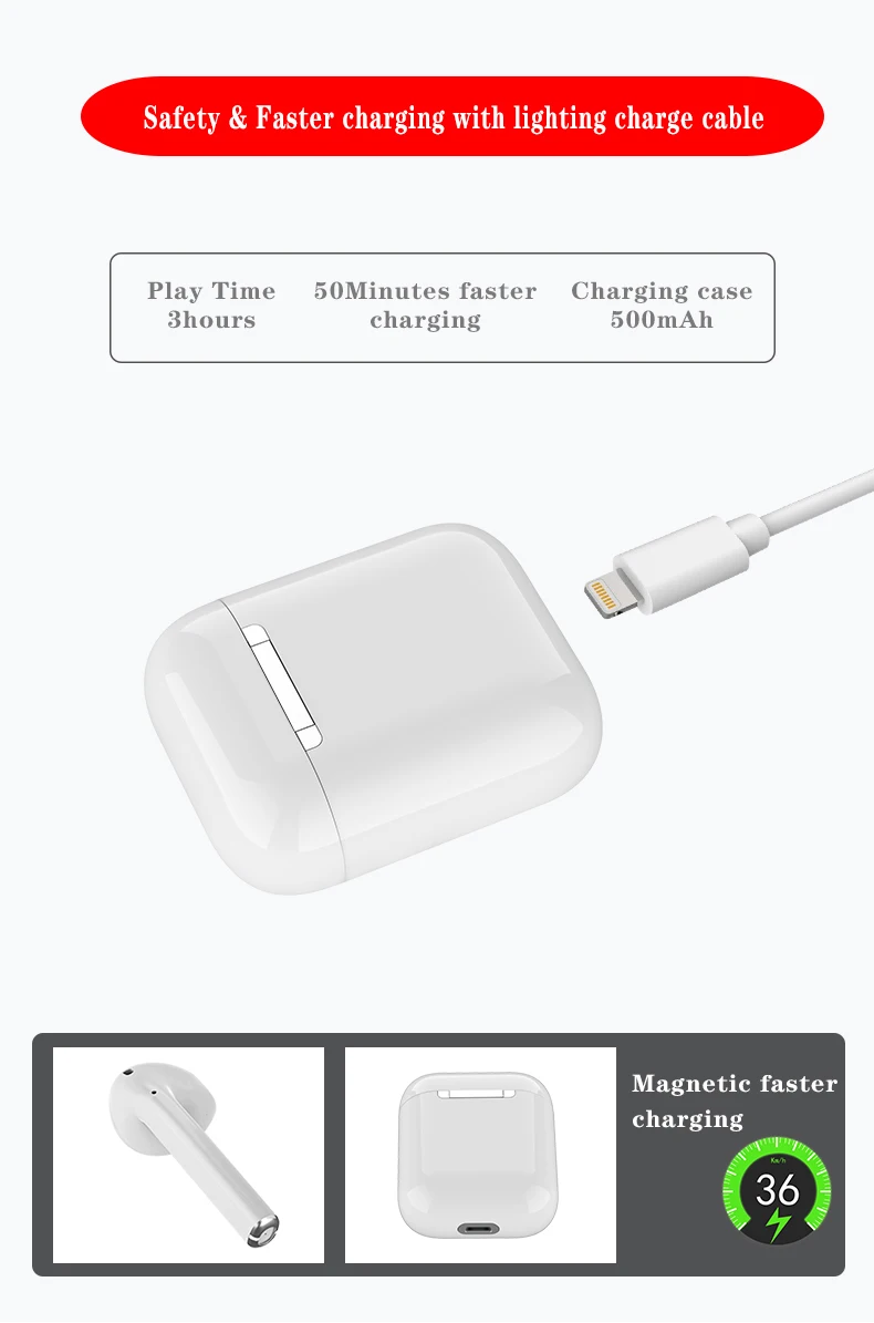TWS Bluetooth наушники беспроводные наушники Поддержка сенсорного ключа для iphone Android смартфон