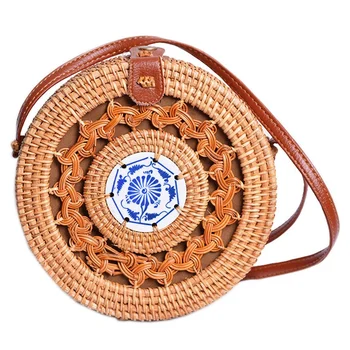 

Round Multi Style Straw Bag Handbags Women Summer Rattan Bag Handmade Woven Beach Circle Bohemia Handbag New Fashion