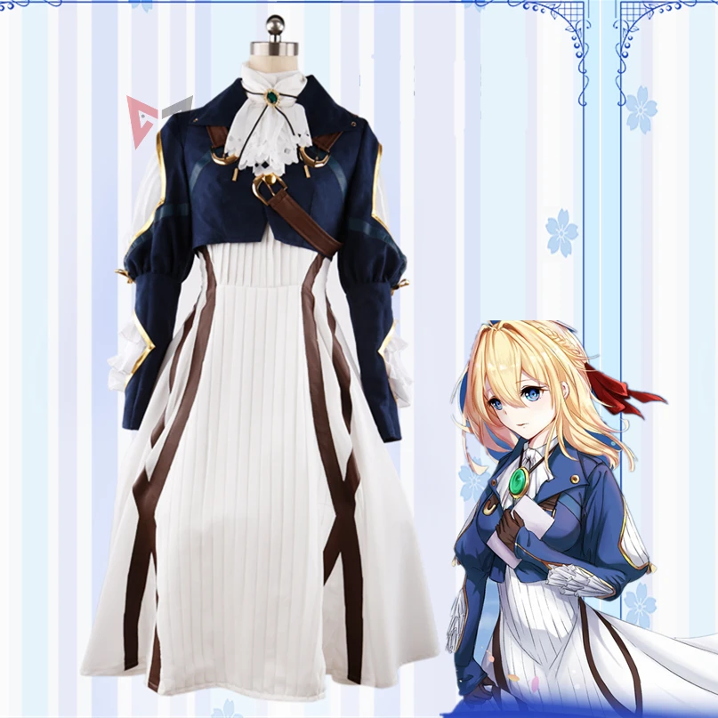 Новый аниме фиолетовый Evergarden костюм для косплея фиолетовые униформы с
