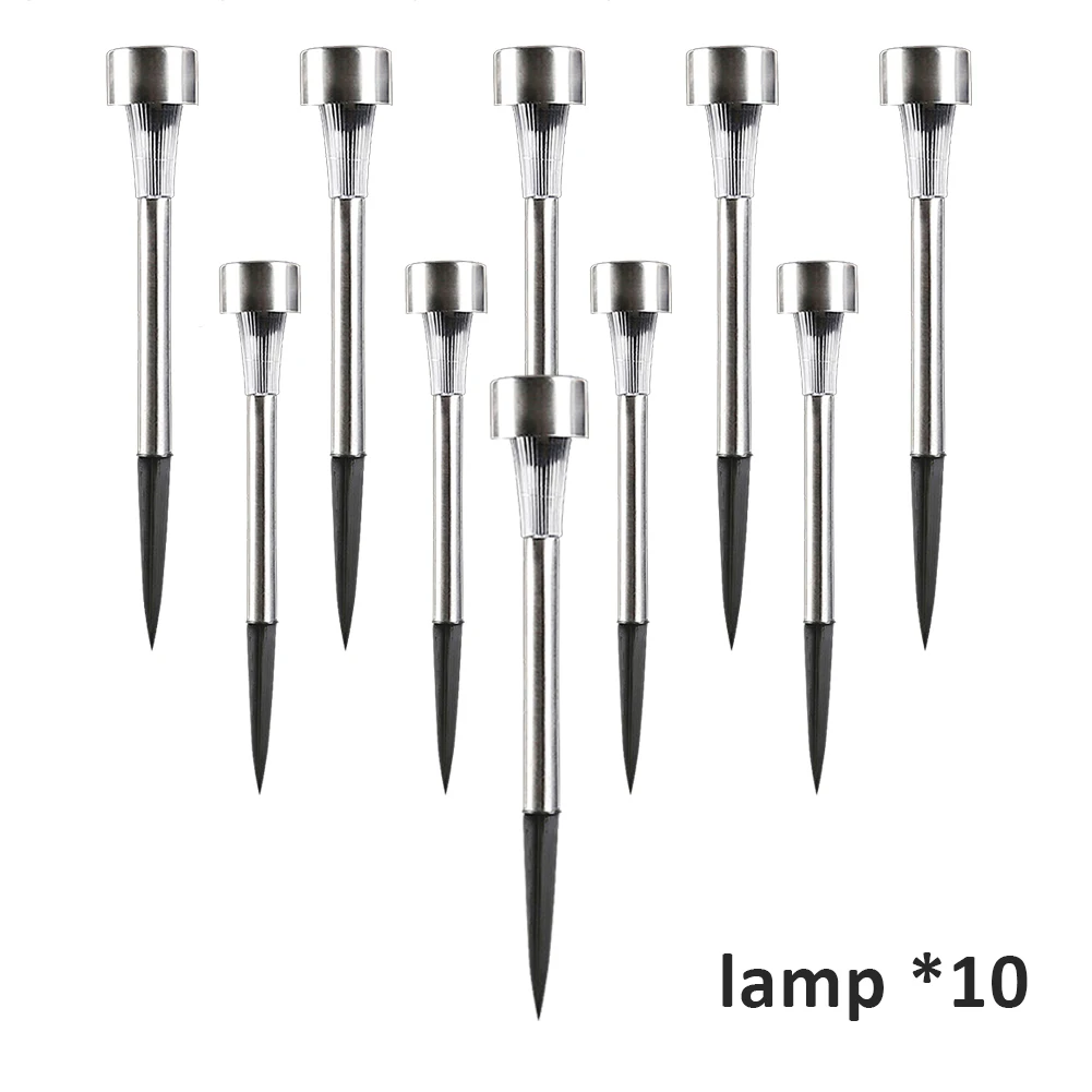 10pcs/lot Stainless Steel Led Solar Lawn Light Outdoor Solar Power Decking light Waterproof IP65 Garden Landscape Lawn Lamp