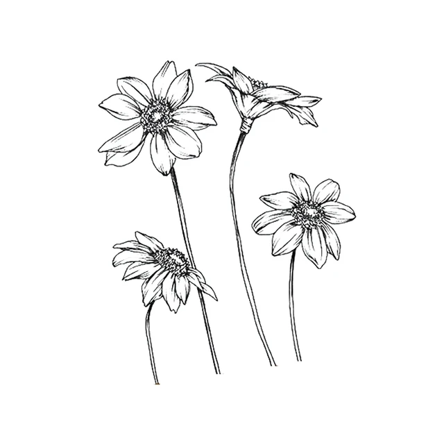 Transparent Stamp Sketch Flowers Clear Stamps Fairy Rubber Silicone Seal for DIY Scrapbooking Card Making Album Photo Decoration i