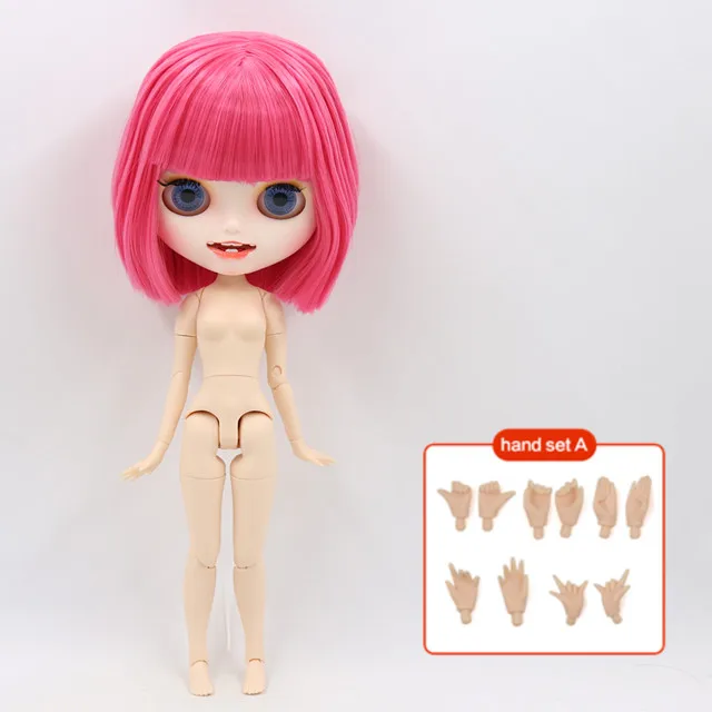 ICY 1/6 Blyth Подгонянная кукла белая кожа и соединение тела с открытым ртом матовое лицо для девочки Подарочная игрушка - Цвет: a