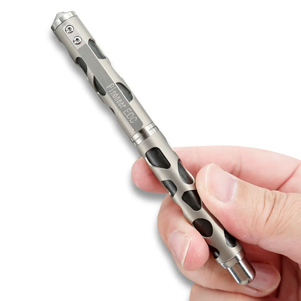 TWOSUN TC4 тактическая ручка из титанового сплава, ручка для самозащиты, ручка для письма, Офисная карманная ручка, наружный инструмент для повседневного использования, ручка с разбитым окном, TS-PEN20 - Цвет: TS-Pen20-Gray