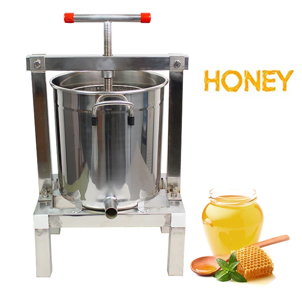 

Manual Honey Press Extractor Beeswax Presser Hand Crank Beekeeping Machine Stainless Steel Spinner Fruit Press Wine Making Tool