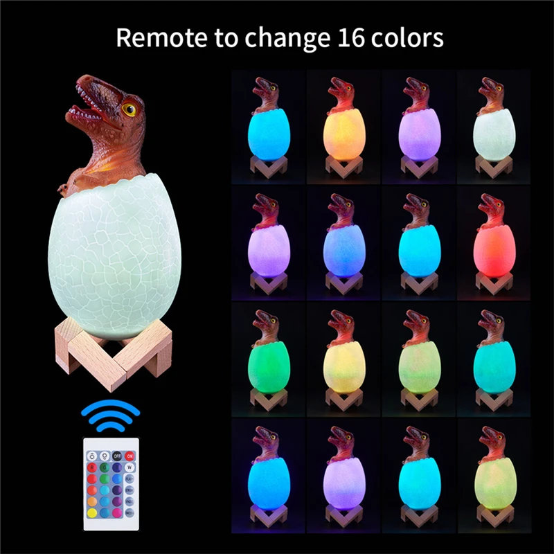 Dinosaur 3D Led Night Light Colorful LED Night Light Magical Control Lamp 16 Colours Changing Kid's Toys Lamparas 40DEC203