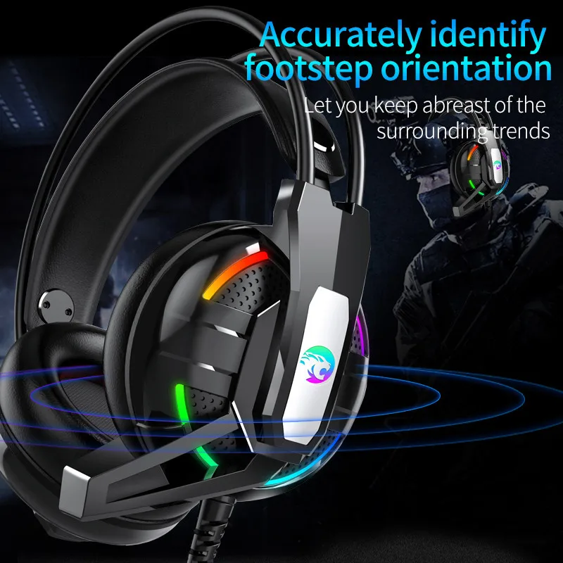 A12 PC Gaming Headphones Leather Ear cap Wired Headset 3 5mm Lighting Earphone Non slip Headset With Microphone For Game Players
