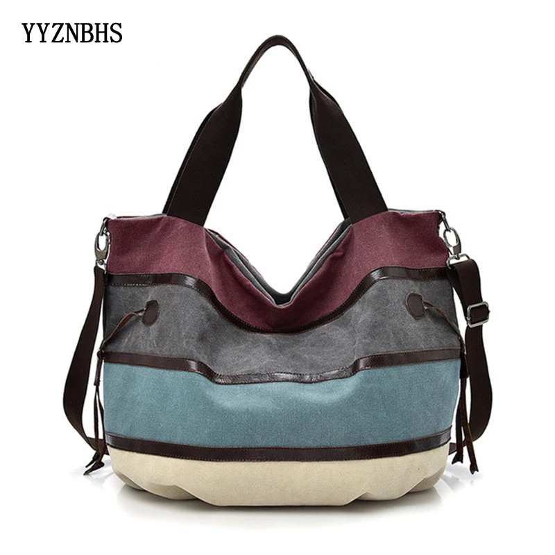 

Canvas Bag Brand Women Handbag Fashion Patchwork Casual Female Shoulder Bags Large Capacity Bag Ladies Hand Bags bolso mujer sac