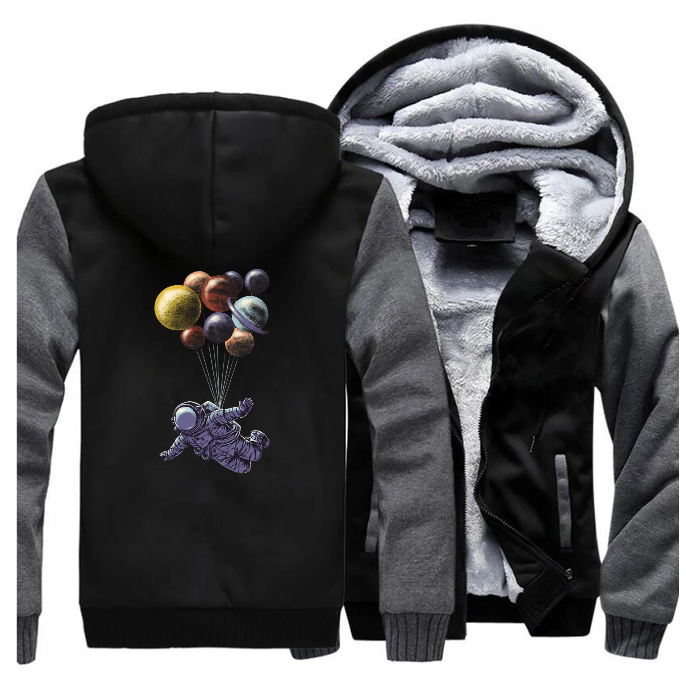 Plante Balloon Astronaut Warm Thick Fleece Men Winter Jacket Fly Coat Space Sweatshirts Male Hoodies Outwear Hooded Sportswear