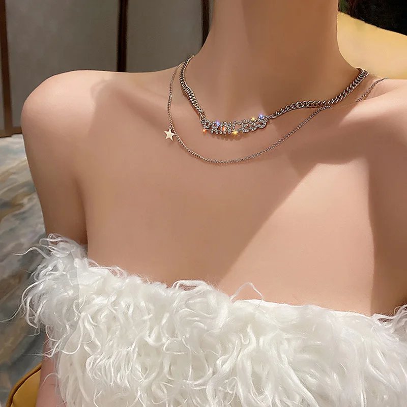Cathercing Link Chain Choker Necklace For Women - Short Silver Chain, 40+7cm