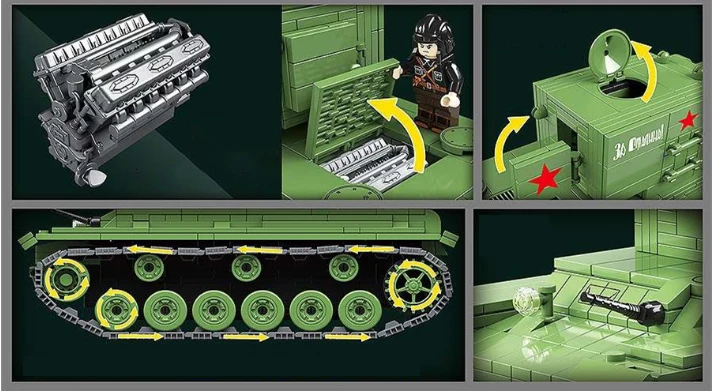 WW2 военный советский KV 2 тяжелый танк строительные блоки, фигурки советского солдата, аксессуары для оружия, кирпичи, игрушки для детей, подарки для мальчиков