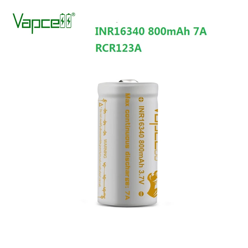 Gratis Verzending Hoge Capaciteit Power Hkj Test Vapcell 16340 800 Mah 7A  3.7 V RCR123A Oplaadbare Batterij Voor Zaklamp|Oplaadbare Batterijen| -  AliExpress