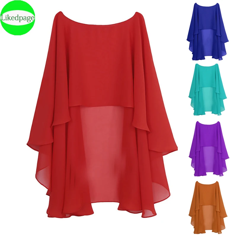 

Chiffon Cape Bolero Women Femme Mariage Chalas Mujer Evening Wedding Bridal Jacket Wraps Accessories Peleryna Cloak Boda Shawl