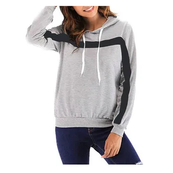 

Vogue Nice Women Winter Autumn Sweatshirt Women Long Sleeve Hooded Pullover Tops Splice Slim Women Plus Size Nice