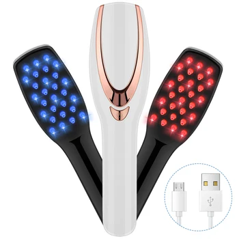 

Handheld USB Charging Electric Head Massager Comb Phototherapy Scalp Massager with LED Light for Stimulating Hair Growth